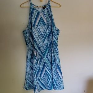 Blue diamond detail dress